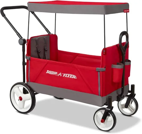Vista 19 de Radio Flyer - Vagón para niños, cochecito de bebé, juguetes para exteriores para niños de 1 a 3 años, carrito rodante, carrito de playa con ruedas