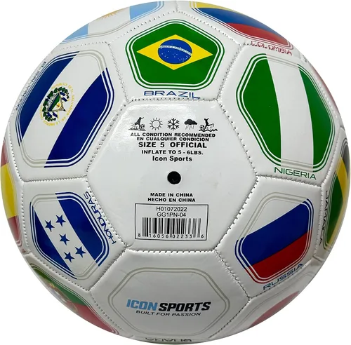 Vista 5 de Icon Sports Balón de fútbol de banderas de país, tamaño 5, equipos nacionales del club mundial, pelota de fútbol con bandera #5
