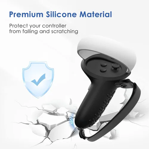 Vista 3 de ZyberGears VR Controller Grips for Oculus Quest 2 Premium Silicone Material with Textured Design Velcro Strap for Oculus Quest 2 Accessories
