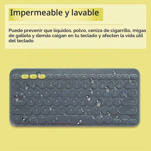 Vista 4 de Funda de silicona para teclado Logitech K380 y 2023 Pebble Keys 2 K380S Combo para MAC Bluetooth Multi - Funda protectora ultra fina para teclado