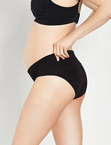 Vista 3 de Motherhood Maternity 3 Pack Maternity Panties Foldover and Bikini Style Underwear for Pregnancy Sizes Small to 3X