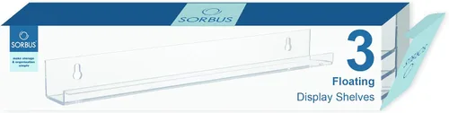 Vista 7 de Sorbus Estante organizador de esmalte de uñas acrílico, paquete de 6 unidades de 15 pulgadas – 90 – 120 botellas – Estantes flotantes montados