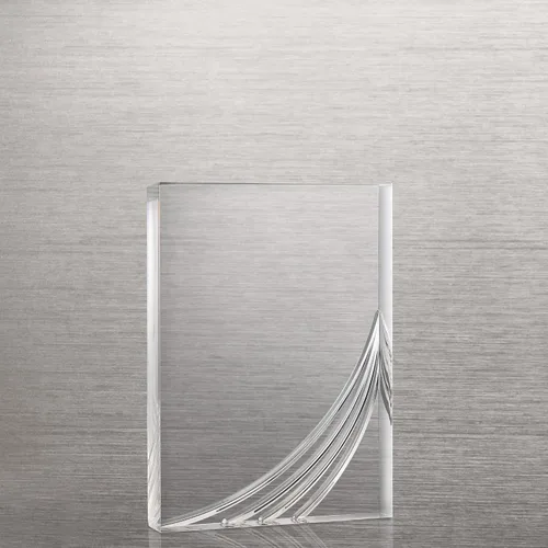 Vista 4 de Baudville Trofeo grabado - Acrílico contemporáneo transparente - Premio para empleados - Detalles cincelados - Grabado personalizado de hasta tres
