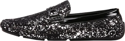 Vista 2 de Amali Monty, Mocasines para hombre, zapatos sin cordones para hombre, mocasines para hombre, zapatos de conducción metálicos para hombre, mocasines