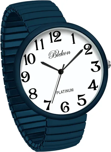 Vista 3 de Blekon Colecciones Nuevo reloj de moda PC21J con banda elástica de cara súper grande movimiento japonés PC21J