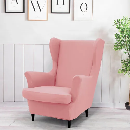 Vista 12 de Morbuy Funda para silla Wingback, 2 piezas, lavable, elástica, con respaldo de ala, fundas para silla con brazos para sala de estar, dormitorio