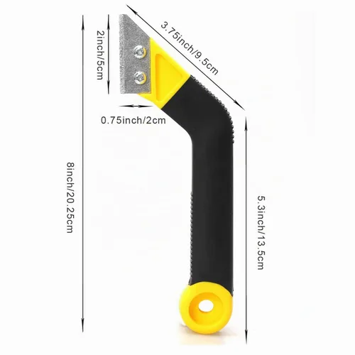 Vista 2 de Coitak Herramienta de extracción de lechada para baldosas con 3 cuchillas adicionales, color amarillo 3 piezas de repuesto de cuchillas