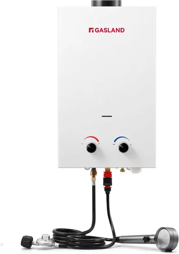 Vista 7 de GASLAND BS211 Calentador de agua de propano portátil para exteriores, 8L/2.11 GPM, agua caliente instantánea, protección contra sobrecalentamiento