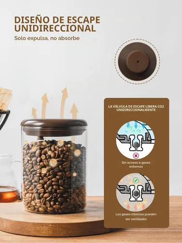 Vista 4 de Contenedor de café, recipiente hermético de almacenamiento de 2 x 10 oz - Transparente