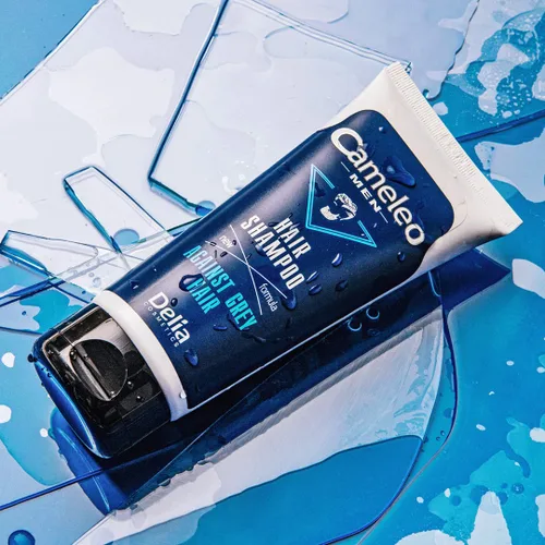 Vista 4 de Cameleo Nuevo champú de fórmula para hombre contra el cabello gris refresca con extracto natural de avellana