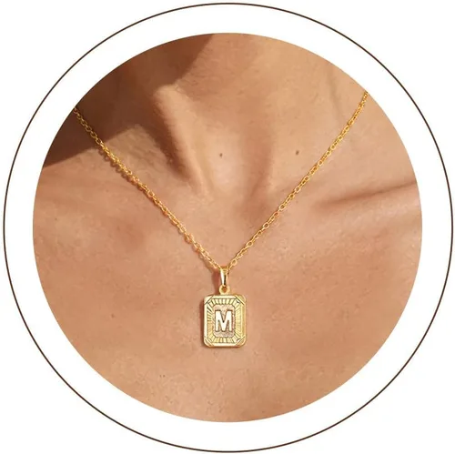 Vista 32 de U7 Initial Necklaces for Women a. Oro