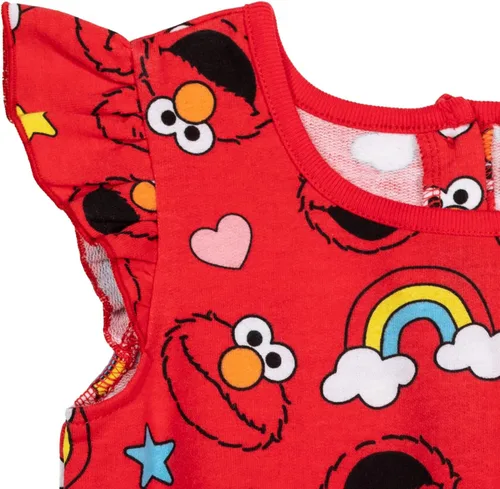 Vista 5 de Sesame Street Elmo - Mameluco con volantes de rizo francés para niñas