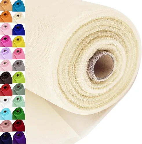 Vista 53 de Rollos de tela de tul, 54 pulgadas por 10 yardas (30 pies), cinta de tul para decoración de fiestas de boda, rollo de tela transparente en bobina