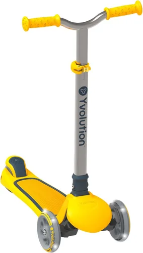 Vista 8 de Yvolution Y Glider Air Scooter para niños, patinete de 3 ruedas para niños pequeños, altura ajustable en 4 posiciones, inclínate para dirigir