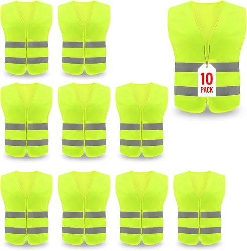 Vista 12 de Chaleco de seguridad, chaleco reflectante de alta visibilidad para hombres, trabajo, ciclismo, corredor, topógrafo, voluntario, carretera