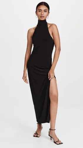 Vista 5 de Norma Kamali Vestido halter con abertura lateral de tortuga para mujer