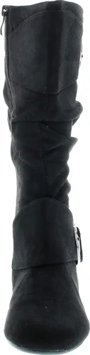 Vista 8 de Forever Link Klein-70 - Botas de tacón plano con hebilla y punta redonda cerrada para mujer