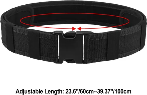 Vista 2 de AGPTEK Cinturón táctico de combate de nylon para seguridad policial (negro)