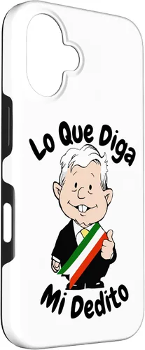 Vista 3 de Funda para iPhone 16 Lo Que Diga Mi Dedito Divertida Caricatura AMLO Amlito México 4T
