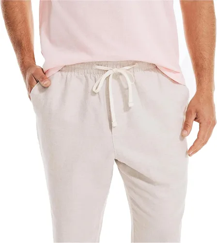 Vista 5 de Nautica Pantalón de lino con cordón de ajuste clásico para hombre