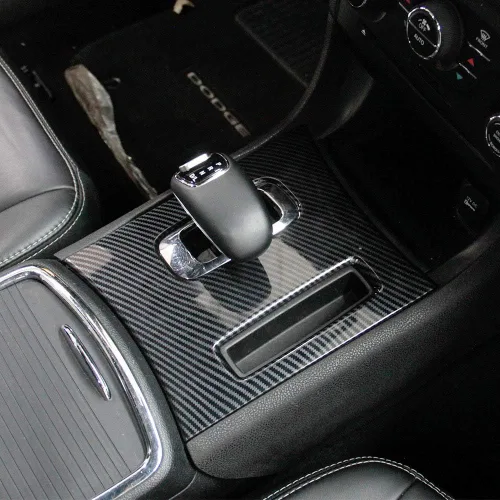 Vista 3 de crosselec Ajuste central del panel de cambio de engranajes de fibra de carbono para Dodge Charger 2011-14