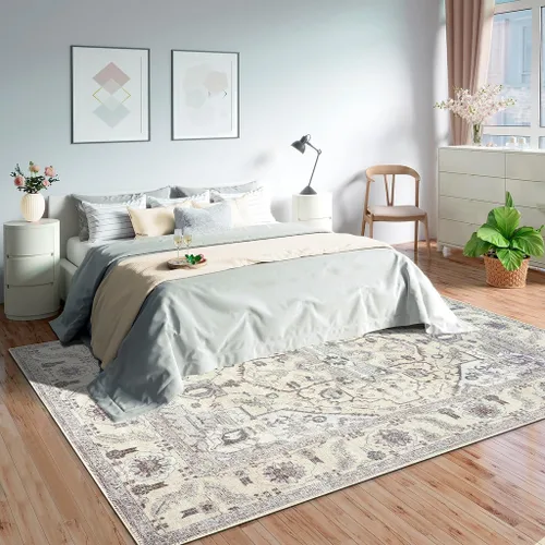 Vista 144 de GLN Rugs Traditional Collection - Alfombra de felpilla lavable a máquina, tradicional lavable, antideslizante, alfombra de felpilla de pelo corto