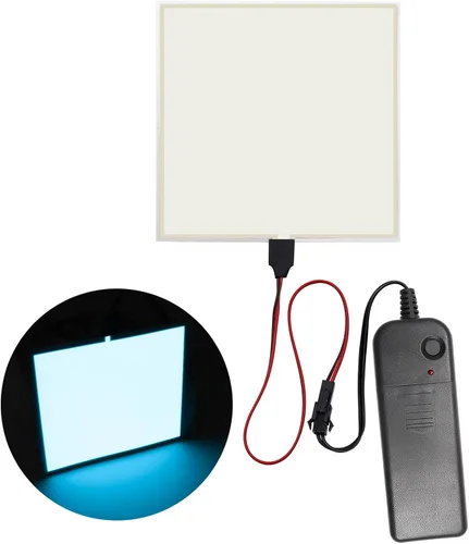 Vista 13 de Hojas de luz LED brillantes con ojos, panel EL electroluminiscente de 10 * 10 cm, lámina de luz para decoración, lámpara de hoja con inversor