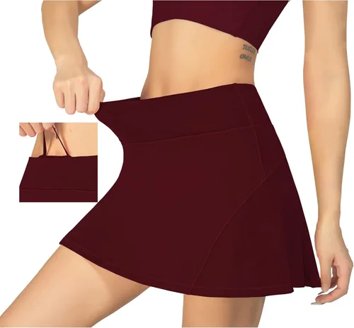 Vista 4 de MCEDAR Falda de tenis plisada para mujer con bolsillos faldas atléticas de tiro medio faldas de golf correr entrenamiento pantalones cortos