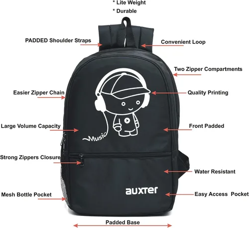 Vista 2 de Auxter Music 33 Ltrs - Mochila de viaje color negro