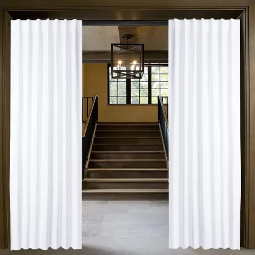 Vista 8 de Cortinas de algodón blanco, cortina de pato de algodón con pestaña trasera, 50 x 72 pulgadas, panel de decoración de ventana de baño blanco