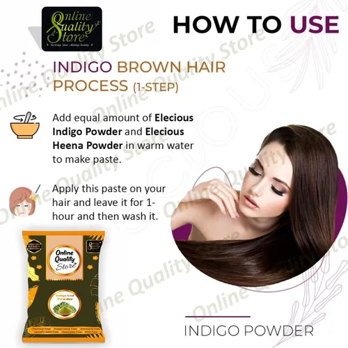 Vista 4 de Online Quality Store Indigo polvo para cabello y tinte de barba - Negro (14.11 oz)