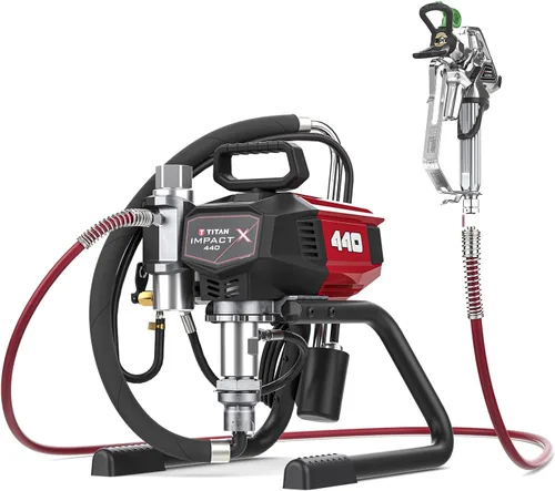 Vista 2 de Titan Impact X 440 Pulverizador de pintura sin aire eléctrico, 3300 PSI, control de presión adaptativo, patín