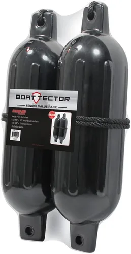 Vista 3 de Extreme Max 3006.7375 BoatTector Defensa Inflable Value Paquete de 2 - 4.5" x 16", Negro