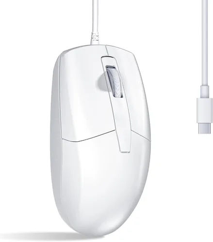Vista 9 de Ratón Bluetooth recargable para MacBook, 6 botones, cómodo de sostener, modo cuádruple (BT1/BT2/USB/TypeC), clics silenciosos, portátil para viajes