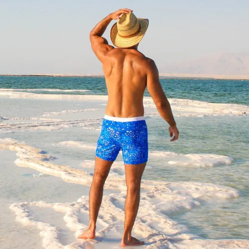 Vista 5 de Taddlee Traje de baño para hombre, traje de baño tipo bóxer, Azul oscuro