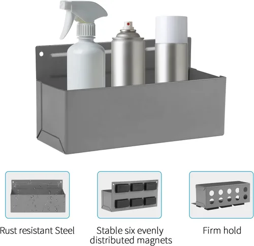 Vista 3 de Soporte Magnético para Latas de Aerosol en Spray, Soporte Magnético para Botellas de Caja de Herramientas, Estante de Almacenamiento para Caja