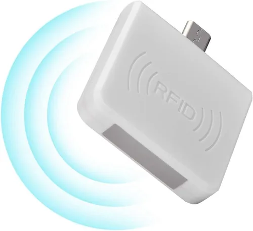 Vista 8 de Lector de tarjetas inteligentes sin contacto portátil, interfaz USB macho, IC/ID versión dual, lectura rápida de 0.2s, para PC, teléfono, tableta