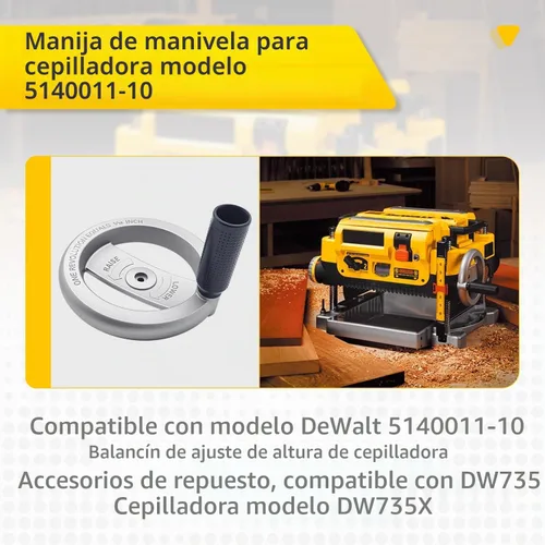 Vista 2 de 5140011-10 Rueda de manivela de la manija de la cepilladora se adapta a las piezas de la cepilladora DeWalt DW735 735