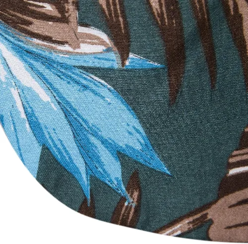 Vista 6 de Blazer hawaiano casual para hombre, diseño de flores, con un solo botón, manga larga, ajustado, chaqueta deportiva, A-Negro