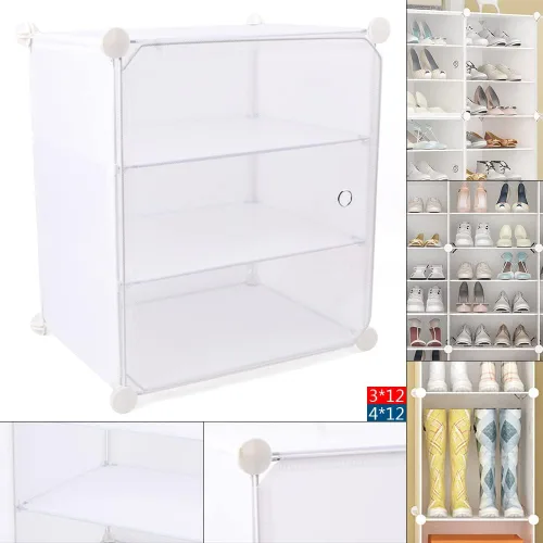 Vista 5 de Organizador de zapatos para 72 pares, caja de almacenamiento de zapatos, caja de almacenamiento apilable para zapatos, caja de exhibición de zapatos