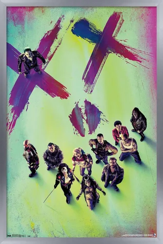 Vista 11 de Trends International - Póster de película de DC Comics - Escuadrón Suicida - Teaser, 14.725 x 22.375 in, versión enmarcada de Barnwood Versión