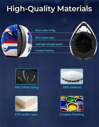 Vista 102 de SLMOTO - Casco DOT para niños y jóvenes, casco de motocross para todoterreno y calle, casco de motocicleta, casco de bicicleta de tierra, motocross