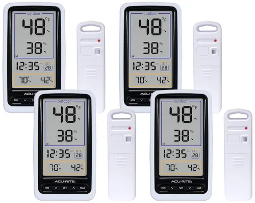 Vista 8 de AcuRite Termómetro digital con temperatura interior, exterior y altos y mínimos diarios (00424CA), color blanco