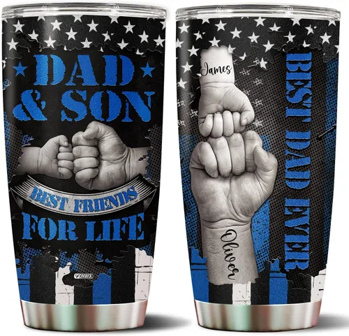 Vista 13 de Vaso personalizado de regalo para papá, regalos para padrastro de hija, hijo, niños, cumpleaños, Navidad, día del padre, regalo para padrastro, taza