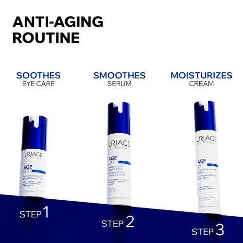 Vista 5 de Uriage Age Lift Crema antienvejecimiento con retinol, ácido hialurónico y manteca de karité, 3 veces menos arrugas visibles, 3 veces mayor firmeza