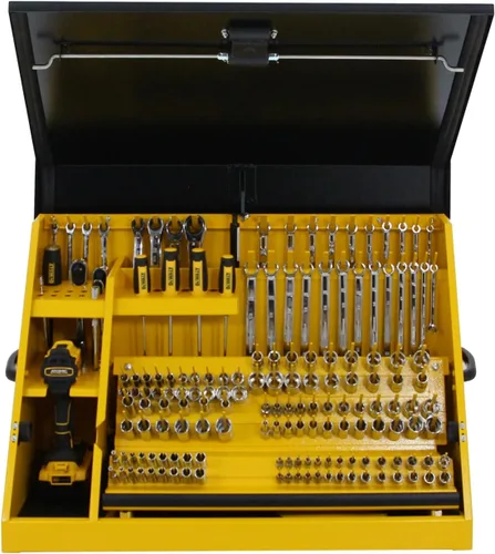 Vista 7 de DeWalt - Caja de herramientas triangular de 30" x 15", acero, color amarillo y negro