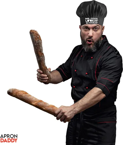 Vista 4 de APRON DADDY Sombrero de chef clásico elástico unisex para adultos