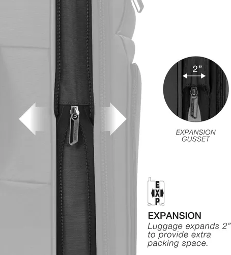 Vista 5 de U.S. Traveler - Equipaje extensible con ruedas giratorias y costado blando Anzio., Burgundy), US08120R