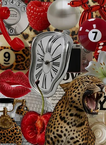 Vista 30 de Kits de arte de diamante para adultos principiantes, modernos kits de pintura de diamante con lunares de leopardo 5D, gemas y manualidades DIY