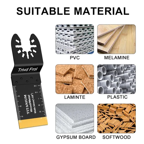 Vista 4 de Trivd Frol 45 hojas de sierra oscilante, cuchillas multiherramienta profesionales para madera, clavos, metal, plásticos, kits de cuchillas